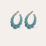 Boucles d'oreilles créoles Andy petit modèle acétate doré - Bleu