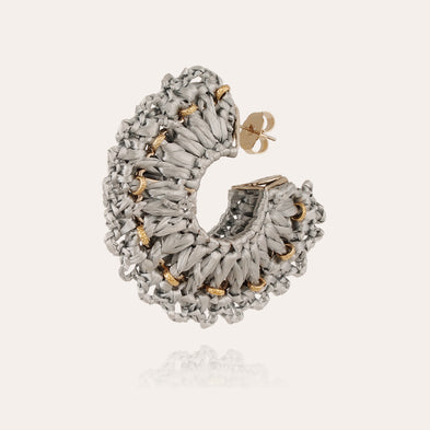 Boucles d'oreilles Crocus raphia dorées