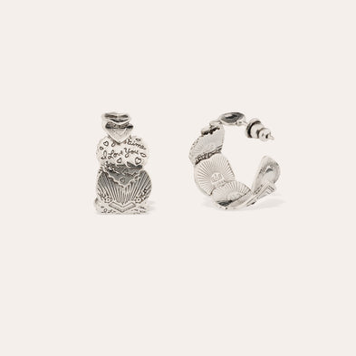 Boucles d'oreilles créoles Cuore petit modèle argentées