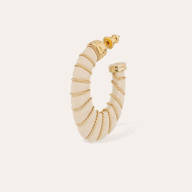 Boucles d'oreilles Cyclade petit modèle acétate dorées - Ivoire