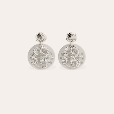 Boucles d'oreilles Diva strass petit modèle argentées