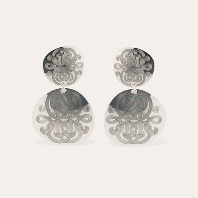 Boucles d'oreilles Diva Nuage argentées