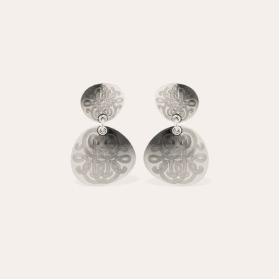 Diva double small model silver earrings