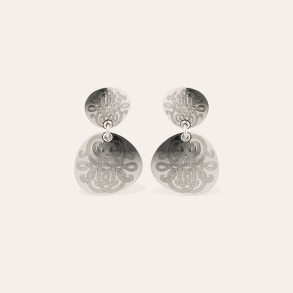 Boucles d'oreilles Diva double petit modèle argentées