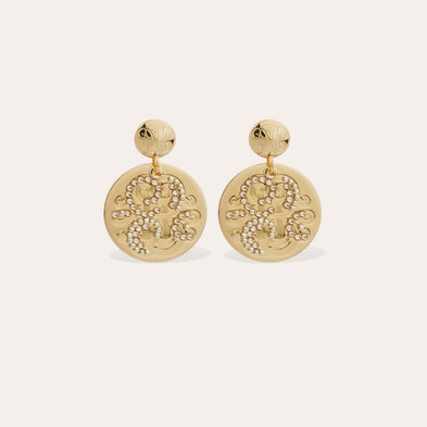 Boucles d'oreilles Diva strass petit modèle dorées
