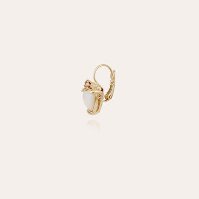 Boucles d'oreilles Donguette nacre dorées - Nacre Blanche