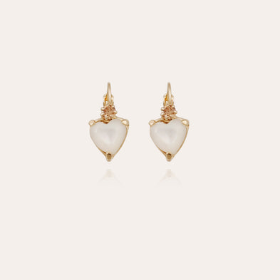 Boucles d'oreilles Donguette nacre dorées - Nacre Blanche