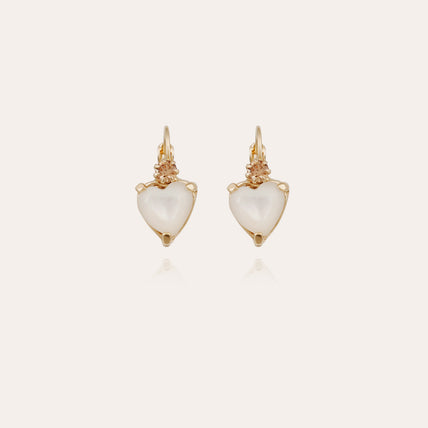Boucles d'oreilles Donguette nacre dorées - Nacre Blanche