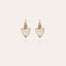 Boucles d'oreilles Donguette nacre dorées - Nacre Blanche