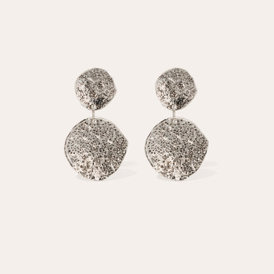 Eclipse large silver earrings