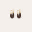 Boucles d'oreilles Ecume petit modèle acétate dorées - Marron