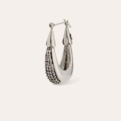 Boucles d'oreilles Ecume argentées - Zircone