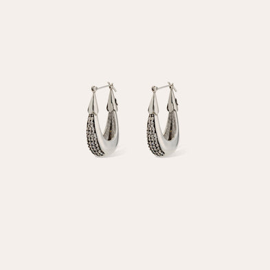 Boucles d'oreilles Ecume argentées - Zircone