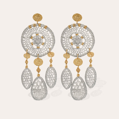 Fanfaria raffia earrings gold