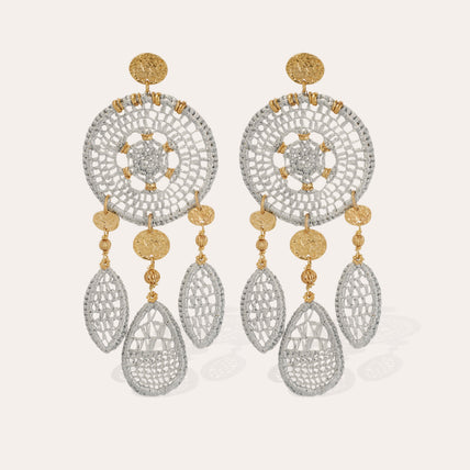 Fanfaria raffia earrings gold