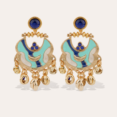 Havana enamel gold earrings