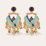 Havana enamel gold earrings