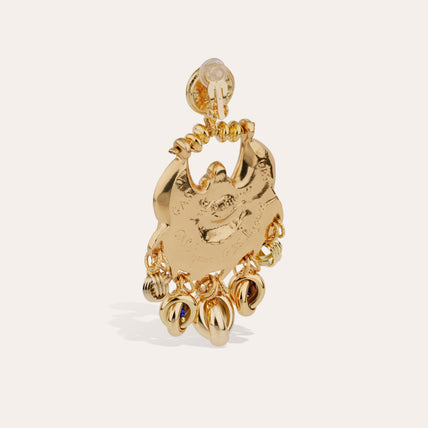 Havana enamel gold earrings