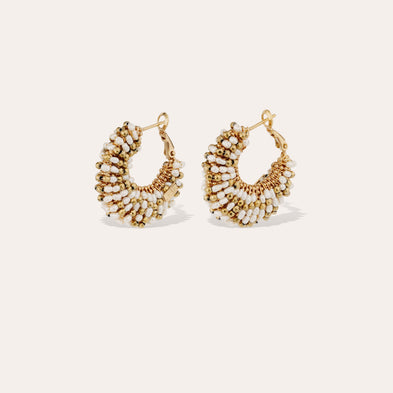 Boucles d'oreilles petit modèle dorées - Nacre Blanche