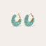 Boucles d'oreilles Izzia petit modèle dorées - Turquoise 