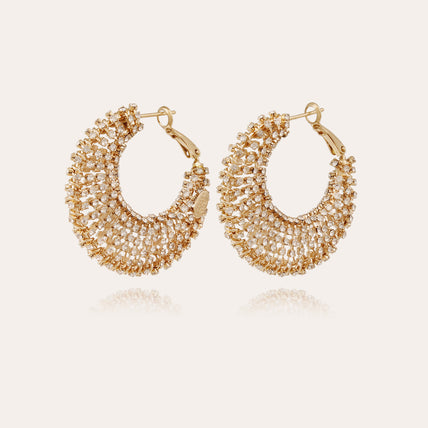 Izzia strass large earrings gold finish