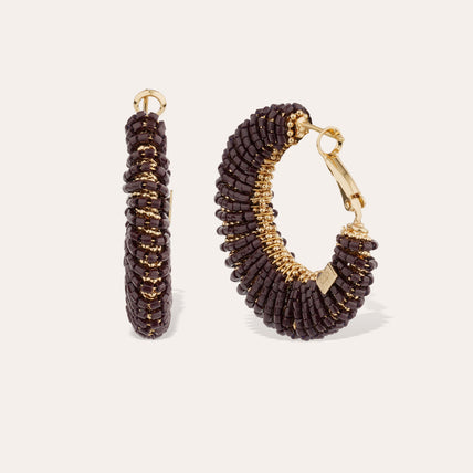 Boucles d'oreilles Izzia grand modèle dorées - Chocolat