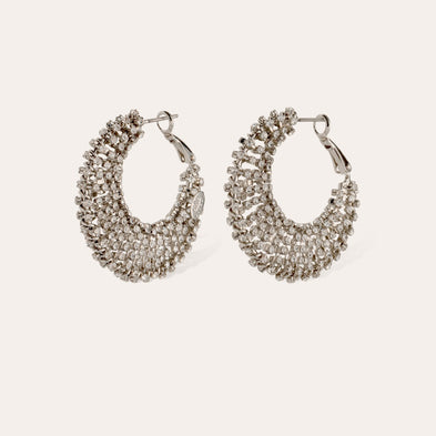 Boucles d'oreilles Izzia strass grand modèle finition rhodium