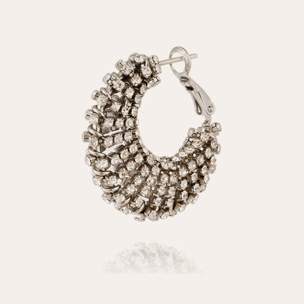 Izzia crystal small rhodium-finish earrings