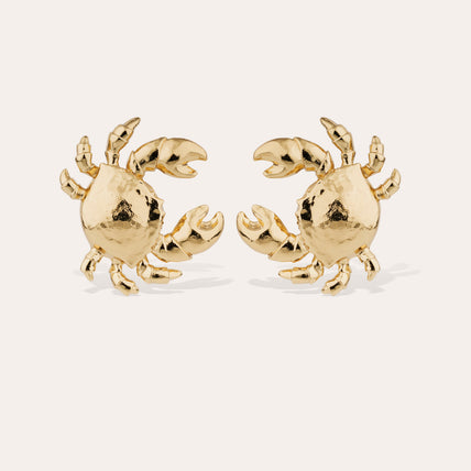 Boucles d'oreilles puces Krabe dorées 