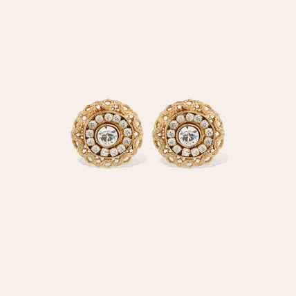 Boucles d'oreilles puces Léonie strass dorées