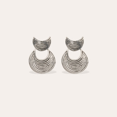 Luna Wave mini silver earrings