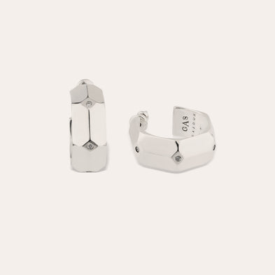 Boucles d'oreilles créoles Mila strass argentées