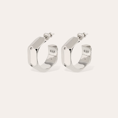 Boucles d'oreilles créoles Mila strass argentées