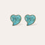 Large size Gold Stud Earrings - Turquoise