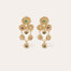 Boucles d'oreilles Mistral petit modèle dorées - Malachite & Améthyste
