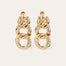 Boucles d'oreilles Mitsi grand modèle dorées - Cornaline, Amazonite & Nacre blanche