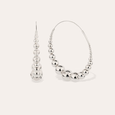 Boucles d'oreilles créoles Multiperla argentées