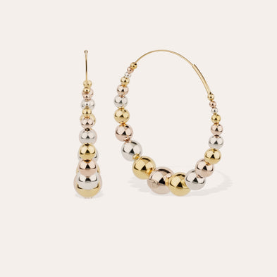 Boucles d'oreilles créoles Multiperla bicolore