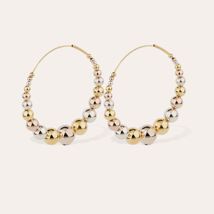 Boucles d'oreilles créoles Multiperla bicolore
