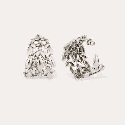 Boucles d'oreilles créoles Olea petit modèle argentées