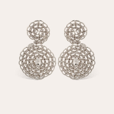 Onde Gourmette crystal hoop earrings in silver