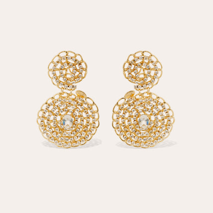 Onde Gourmette crystal small hoop earrings in gold