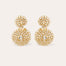 Boucles d'oreilles Onde Gourmette strass petit modèle dorées
