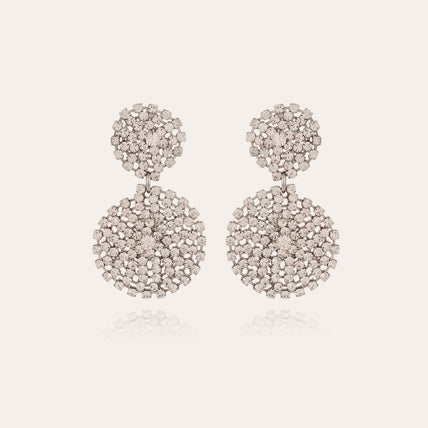 Onde Lucky Rhinestone Earrings, Small, Silver