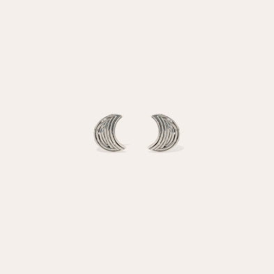 Luna Wave small silver stud earrings