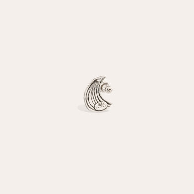 Luna Wave small silver stud earrings