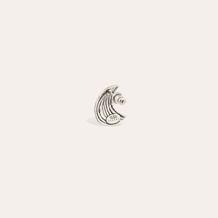 Boucles d'oreilles puces Luna Wave petit modèle argentées