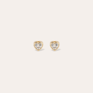 Boucles d'oreilles puce Amore strass dorées