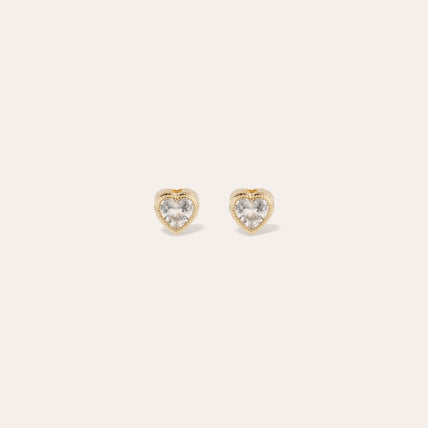 Boucles d'oreilles puce Amore strass dorées