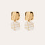 Rainbow Square gold earrings - Rock Crystal
